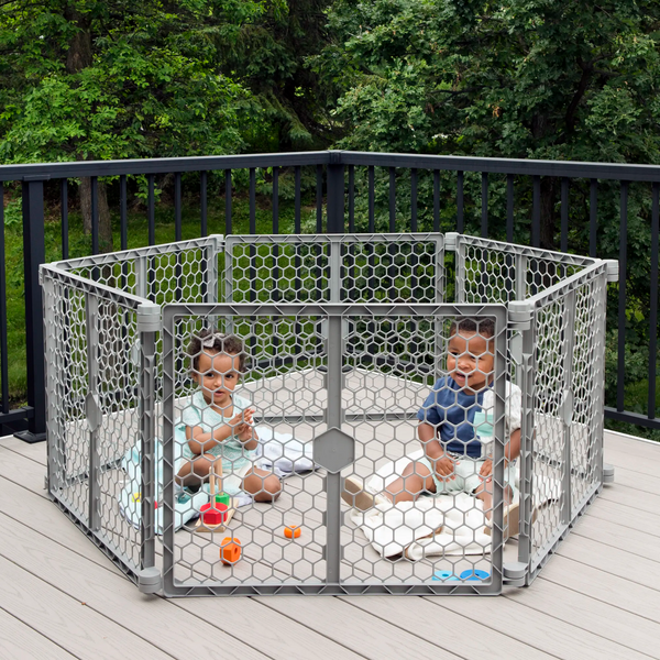 2-in-1 Plastic Play Yard and Safety Gate