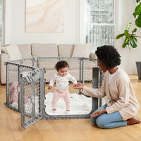 Regalo® 2-in-1 Play Yard and Safety Gate with Door - Gray