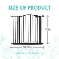 bronzed arched decor safety gate dimensions
