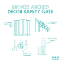 bronzed arched decor safety gate features