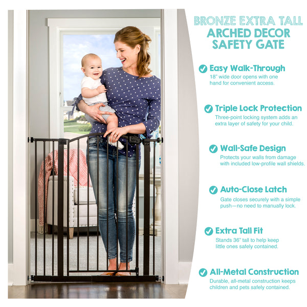 summer infant decorative extra tall gate Bronze Extra Tall Arched Decor Safety Gate