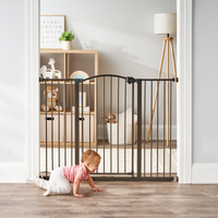 Baby crawling in front of safety gate