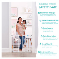extra wide safety gate features