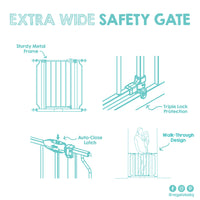 extra wide safety gate features