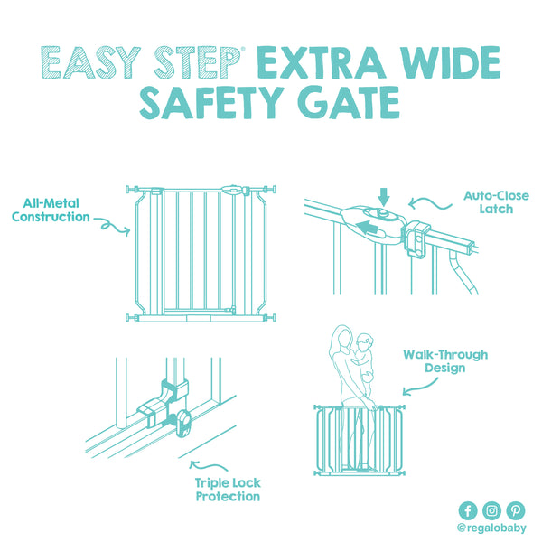 hauck stair gate instructions Easy Step® Extra Wide Platinum Safety Gate
