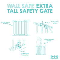 wall safe extra tall safety gate features