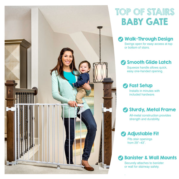 summer infant top of stairs simple to secure metal gate Top of Stairs Baby Gate