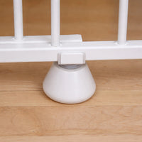 Close-up of foot pedal of safety gate