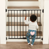 Top of Stair Baby Gate - Hardware Mounted - Black