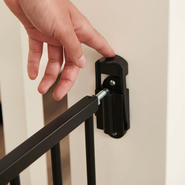 Top of Stair Baby Gate - Hardware Mounted - Black