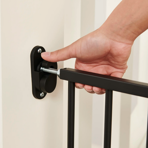 Top of Stair Baby Gate - Hardware Mounted - Black