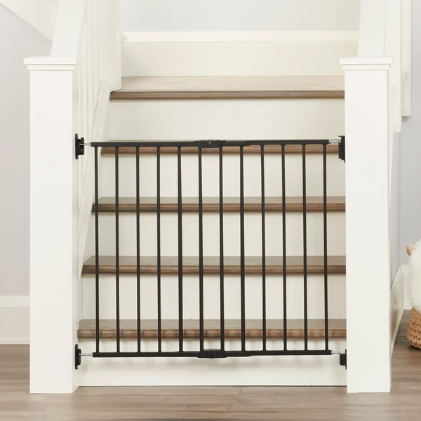 Top of Stair Baby Gate - Hardware Mounted - Black