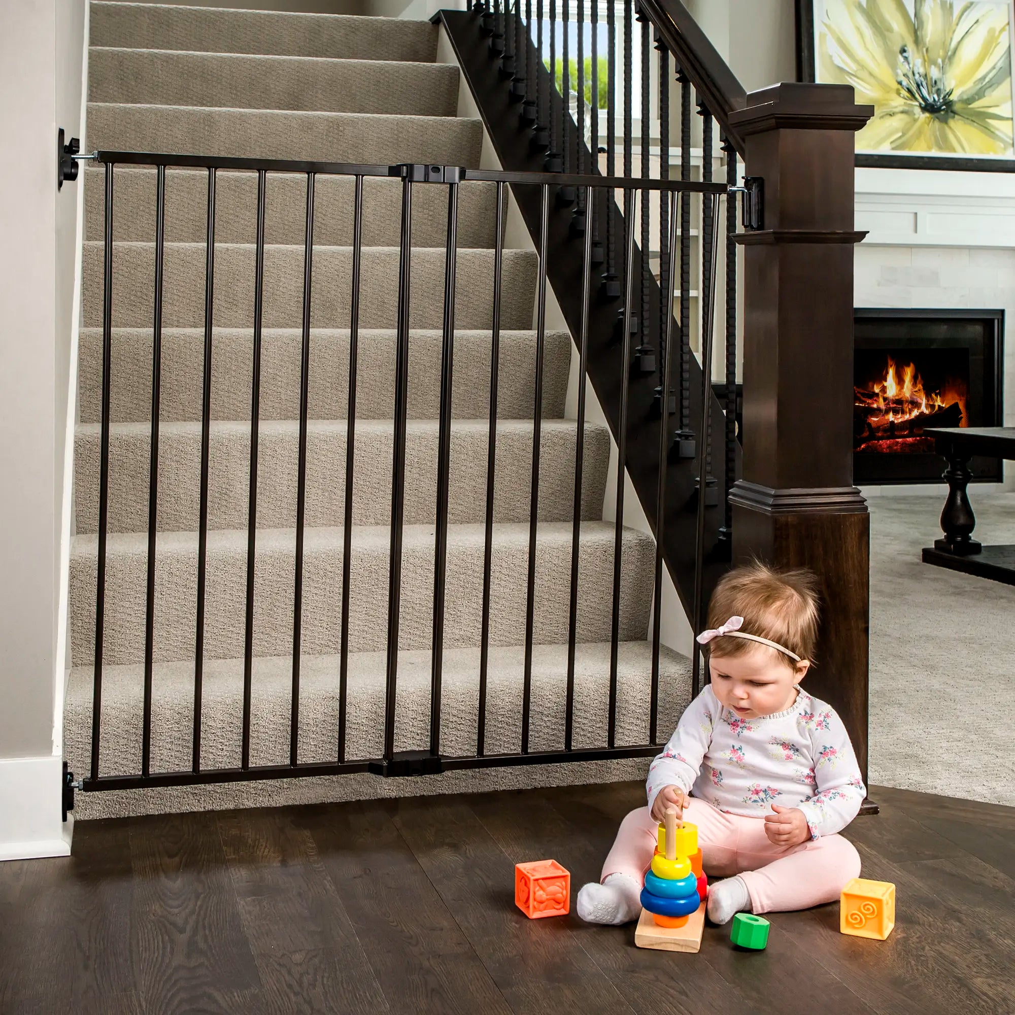 Regalo extra tall top of online stairs gate