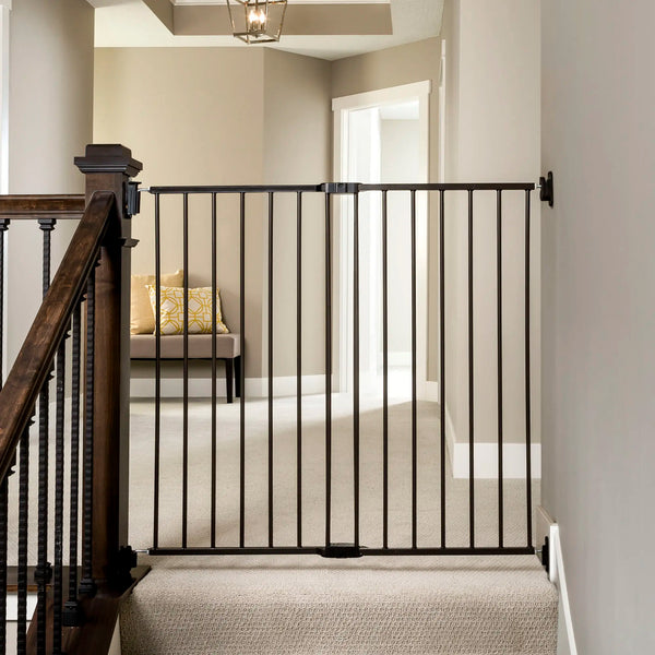 Extra Tall Top of Stairs Gate Hardware Mounted Black Regalo Baby