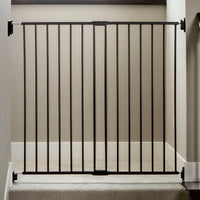 Extra Tall Top of Stairs Gate - Hardware Mounted - Black