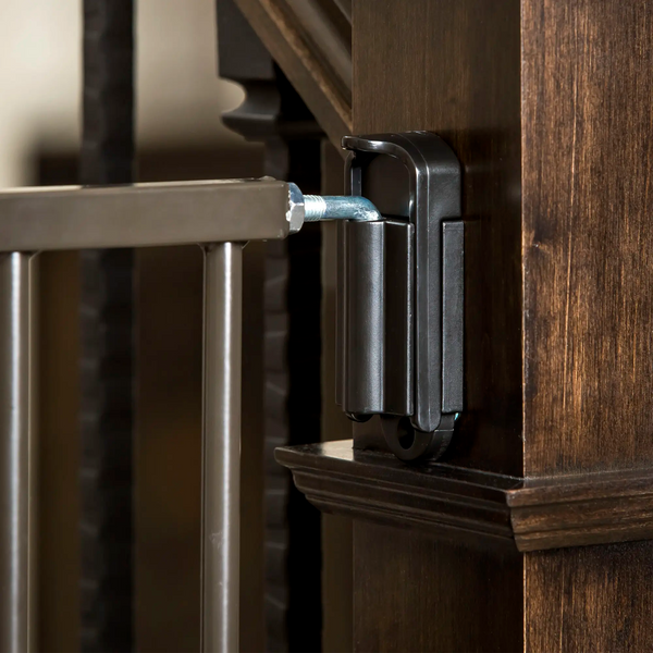 Extra Tall Top of Stairs Gate - Hardware Mounted - Black