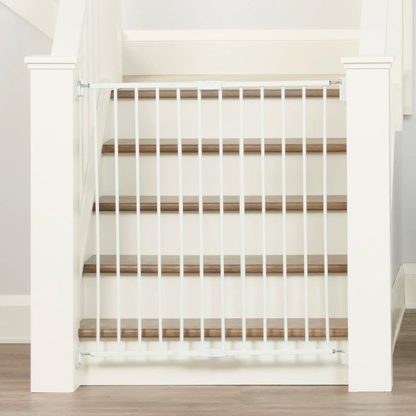 Extra Tall Top of Stairs Gate - Hardware Mounted - White