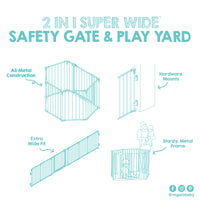 2 in 1 Super Wide™ Safety Gate and Play Yard