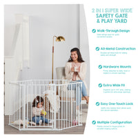 2-in-1 safety gate features