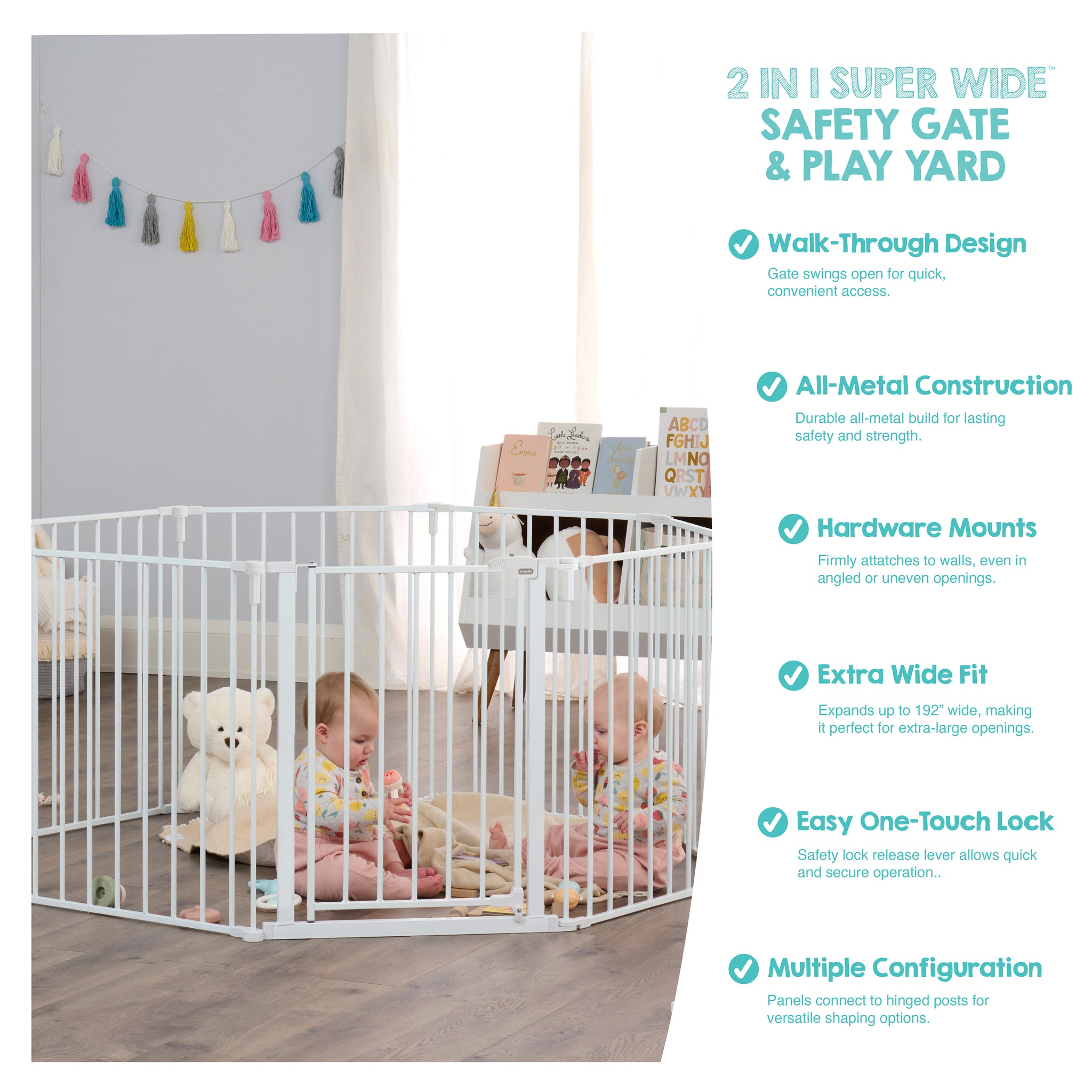 2 in 1 Super Wide™ Safety Gate & Play Yard