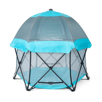 play yard with canopy on white background