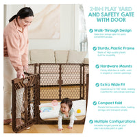 2-in-1 plastic gate features