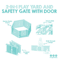 2-in-1 plastic gate features