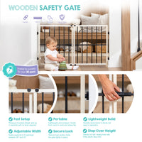 wooden safety gate features 