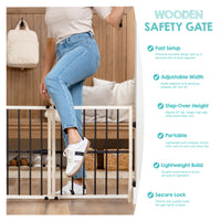 wooden safety gate features 
