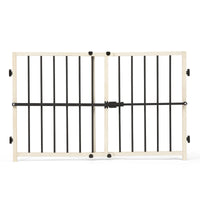 wooden safety gate on white background