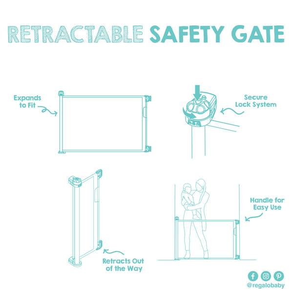 summer infant retractable walk through gate Regalo® Retractable Baby Gate