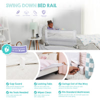 swing down bed rail features