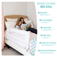 swing down bed rail features