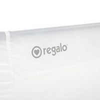 Close-up of logo on bedrail