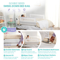 swing down bed rail features