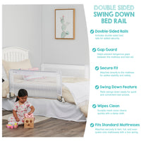 swing down bed rail features