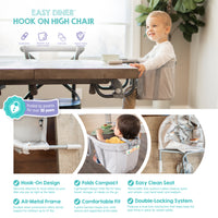 hook-on high chair features