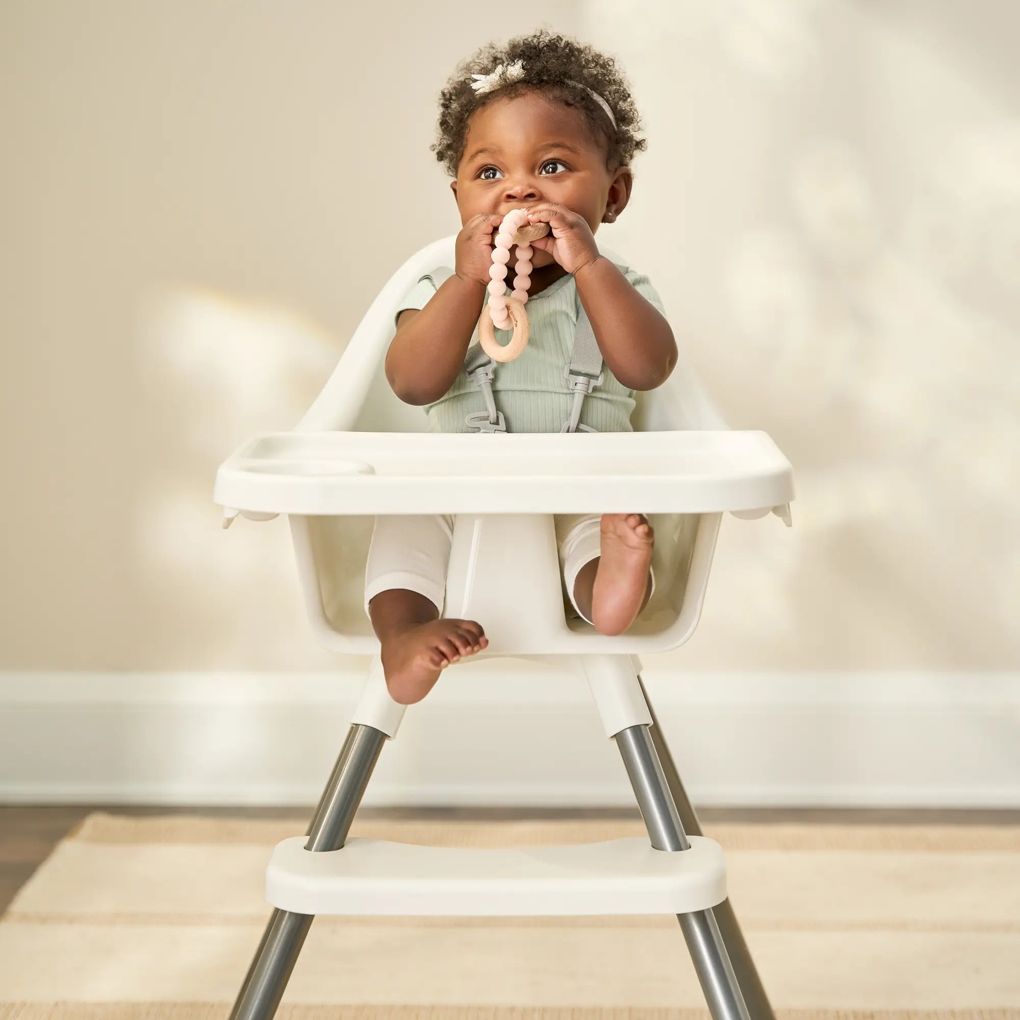 Baby in top high chair