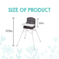 My portable high chair with tray dimensions