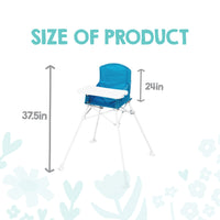 my portable high chair with tray dimensions