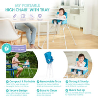 my portable high chair with tray features