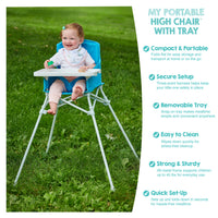 my portable high chair with tray features