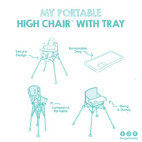 my portable high chair with tray features