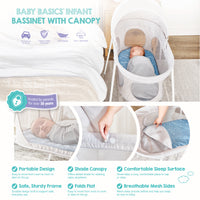 bassinet with canopy features