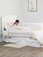 Child reads behind Double Sided Swing Down Bed Rail