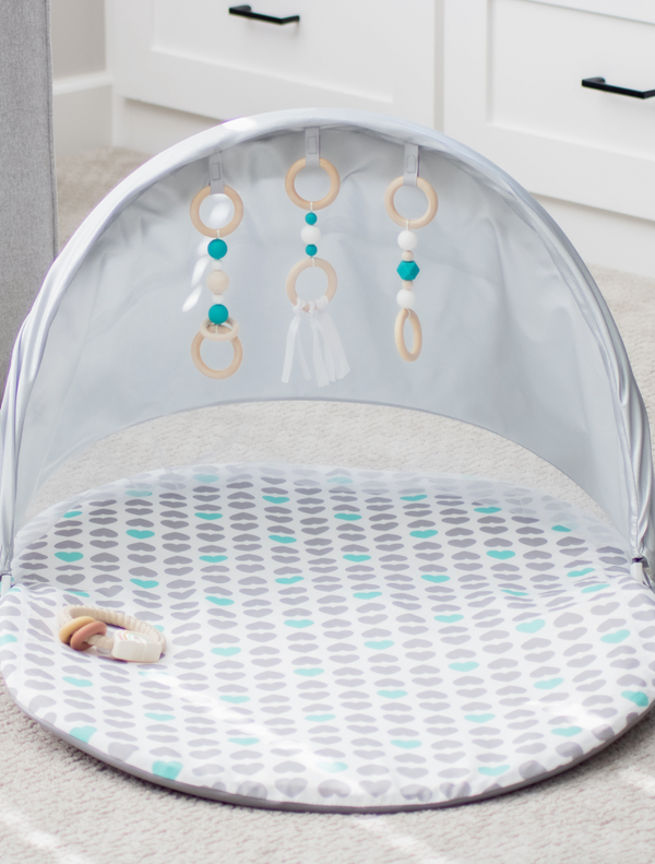 Baby play mat discount with mosquito net