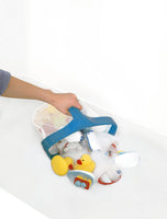 Scooping up bath toys with the Bath Scoop
